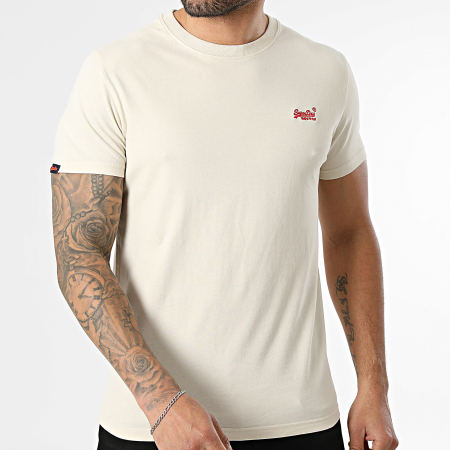 Superdry - Camiseta Essential Logo Embroidery M1011245A Beige