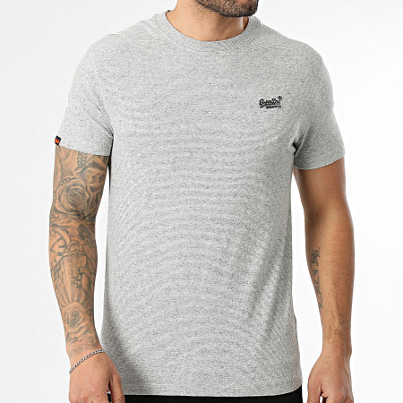 Superdry - Camiseta Essential Logo Embroidery M1011245A Gris Jaspeado