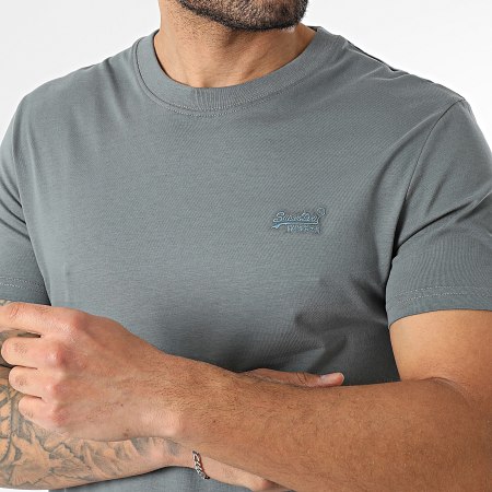 Superdry - Camiseta Essential Logo Embroidery M1011245A Gris Antracita