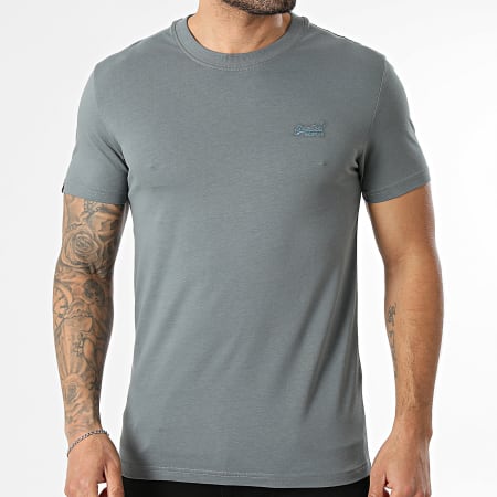 Superdry - Camiseta Essential Logo Embroidery M1011245A Gris Antracita