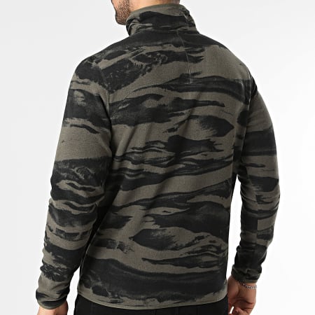 The North Face - Sweat Polaire Col Montant Zippé Glacier A8J7D Vert Kaki Noir