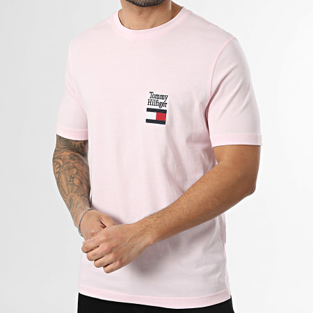 Tommy Hilfiger - Tee Shirt Regular Fit Brand Love Text Stack 2367 Rose Clair