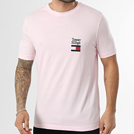 Tommy Hilfiger - Tee Shirt Regular Fit Brand Love Text Stack 2367 Rose Clair
