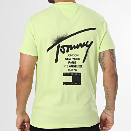 Tommy Jeans - Tee Shirt Regular Fit City Sign 2553 Vert Lime