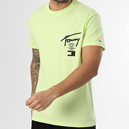Tommy Jeans - Tee Shirt Regular Fit City Sign 2553 Vert Lime