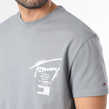 Tommy Jeans - Tee Shirt Regular Fit City Sign 2553 Gris