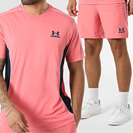 Under Armour - Ensemble Tee Shirt Et Short Jogging Tech Sport 6009830 6014639 Rose