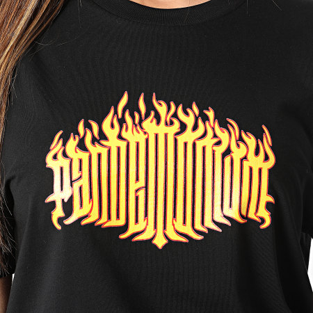 Vald - Tee Shirt Oversize Femme Flamme Noir
