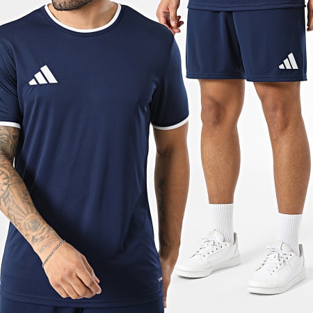 Adidas Sportswear - Ensemble Tee Shirt Et Short Jogging ENT26 JZ2504 JZ2513 Bleu Marine