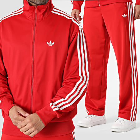 Adidas Originals - Ensemble De Survetement A Bandes Firebird KD8307 KD8319 Rouge Blanc