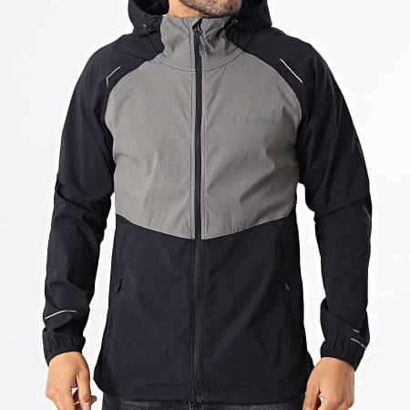 Columbia - Coupe-Vent Capuche Zippé Columbia Tech II 2160521 Gris Noir