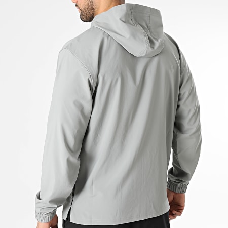 New Balance - Conjunto Casaco Cortavento Capuz Com Fecho E Calça De Fato De Treino MJ51900 MP51904 Cinza Preto