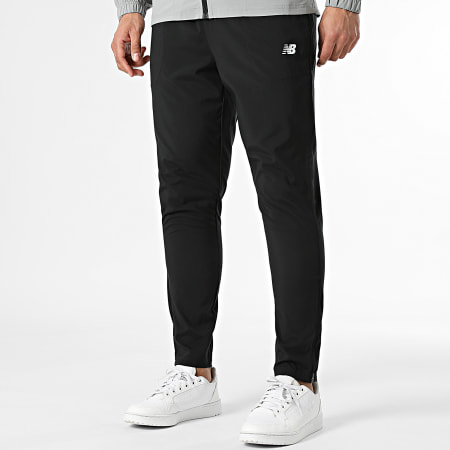 New Balance - Conjunto Casaco Cortavento Capuz Com Fecho E Calça De Fato De Treino MJ51900 MP51904 Cinza Preto