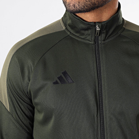Adidas Sportswear - Ensemble De Survetement A Bandes Tiro Essential KC7141 Vert Kaki Foncé