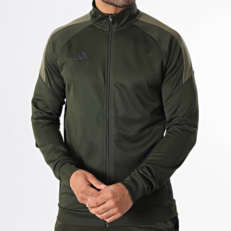Adidas Sportswear - Ensemble De Survetement A Bandes Tiro Essential KC7141 Vert Kaki Foncé