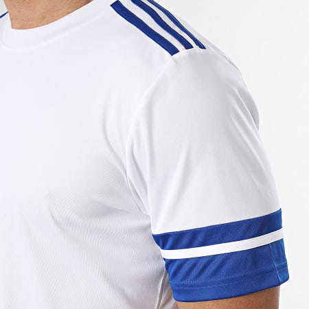 Adidas Sportswear - Tee Shirt A Bandes SQUA25 Jersey JG5828 Blanc Bleu Marine