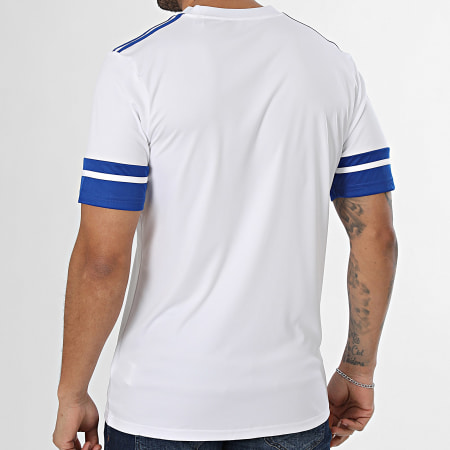 Adidas Sportswear - Tee Shirt A Bandes SQUA25 Jersey JG5828 Blanc Bleu Marine