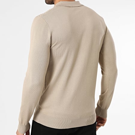 Frilivin - Polo Manches Longues Col Zippé 659 Beige