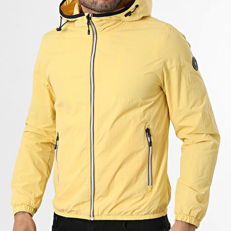 Kymaxx - Chaqueta con Capucha y Cremallera Amarilla