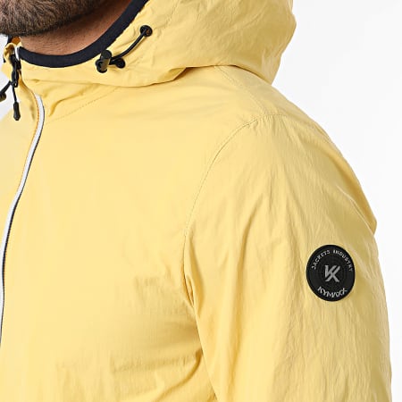 Kymaxx - Chaqueta con Capucha y Cremallera Amarilla