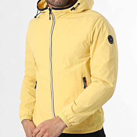 Kymaxx - Chaqueta con Capucha y Cremallera Amarilla