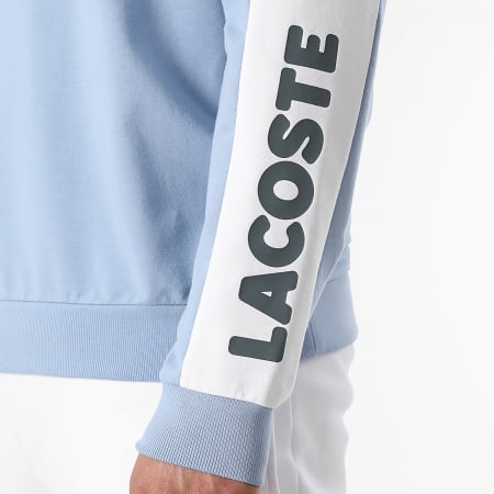Lacoste - Sweat Crewneck Big Logo Crocodile Bleu Clair
