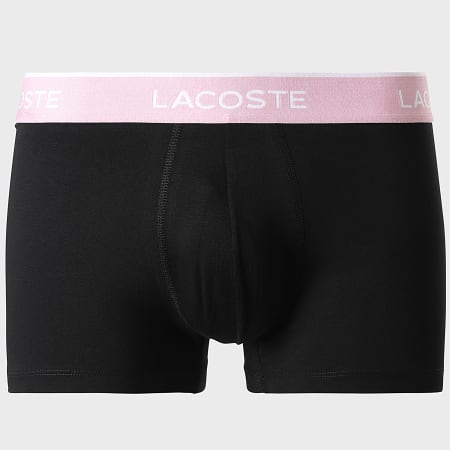 Lacoste - Lot De 3 Boxers Classic Noir Vert Jaune Rose
