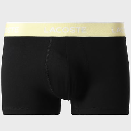 Lacoste - Lot De 3 Boxers Classic Noir Vert Jaune Rose