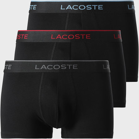 Lacoste - Lot De 3 Boxers Classic Noir Rouge Bleu Gris Anthracite