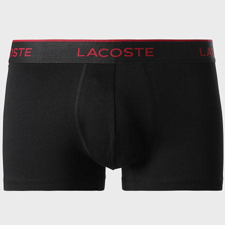 Lacoste - Lot De 3 Boxers Classic Noir Rouge Bleu Gris Anthracite