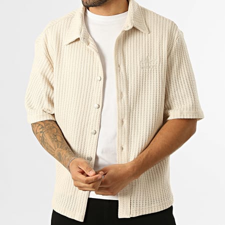PXP - Chemise Manches Courtes Texturée 2610303 Beige Clair
