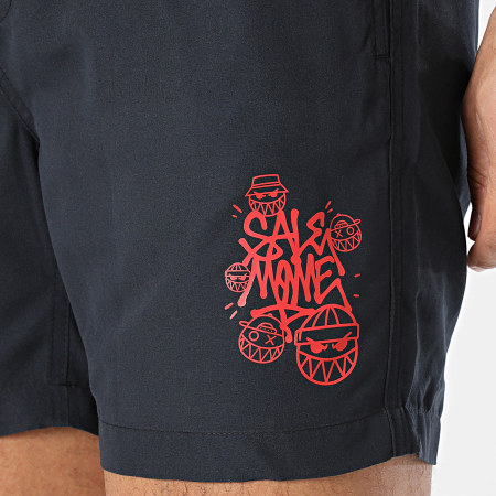 Sale Môme Paris - Short De Bain Street Boyz Noir Rouge