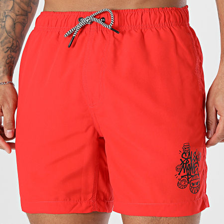 Sale Môme Paris - Short De Bain Street Boyz Rouge Noir