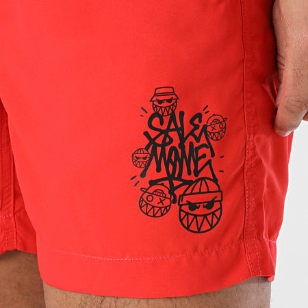 Sale Môme Paris - Short De Bain Street Boyz Rouge Noir