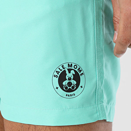Sale Môme Paris - Short De Bain Little Badge Lapin Vert