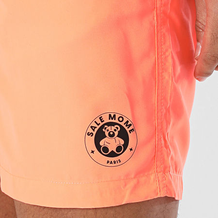 Sale Môme Paris - Short De Bain Little Badge Nounours Orange Fluo