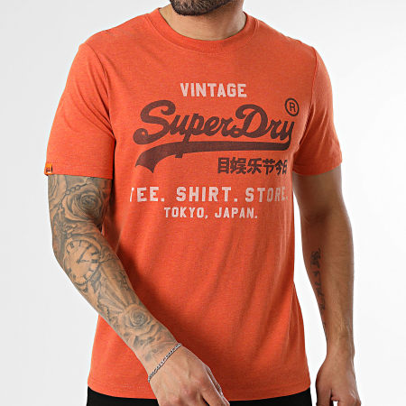 Superdry - Camiseta Heritage Relaxed M1012216A Naranja Jaspeado
