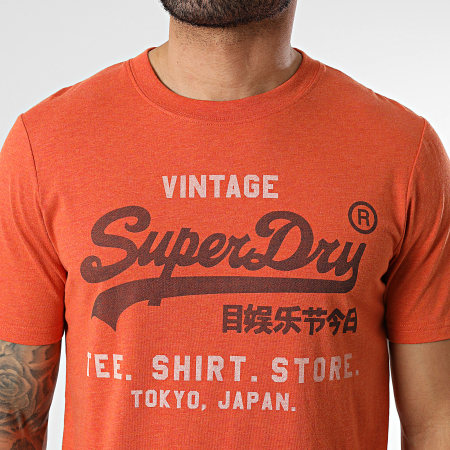 Superdry - Camiseta Heritage Relaxed M1012216A Naranja Jaspeado