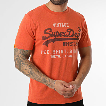 Superdry - Camiseta Heritage Relaxed M1012216A Naranja Jaspeado
