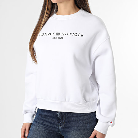 Tommy Hilfiger - Sweat Crewneck Femme Corp Logo 7831 Blanc
