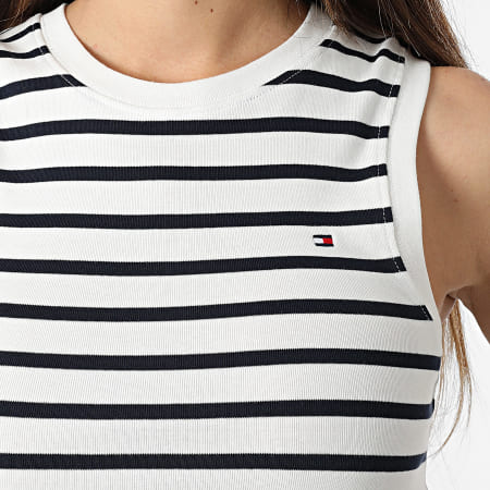Tommy Hilfiger - Débardeur A Rayures Femme Cody 7806 Blanc Bleu Marine