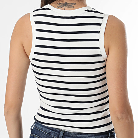 Tommy Hilfiger - Débardeur A Rayures Femme Cody 7806 Blanc Bleu Marine