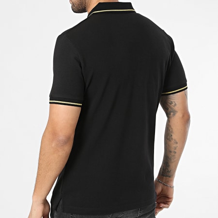 Versace Jeans Couture - Polo Manga Corta Slim Emblem Embroidery 80GAGT03-CJ01T Negro Dorado