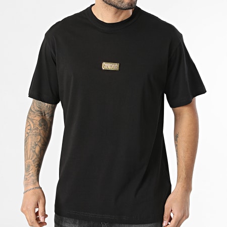 Versace Jeans Couture - Camiseta Metal Plachet 80GAHT05-CJ00T Negro Dorado