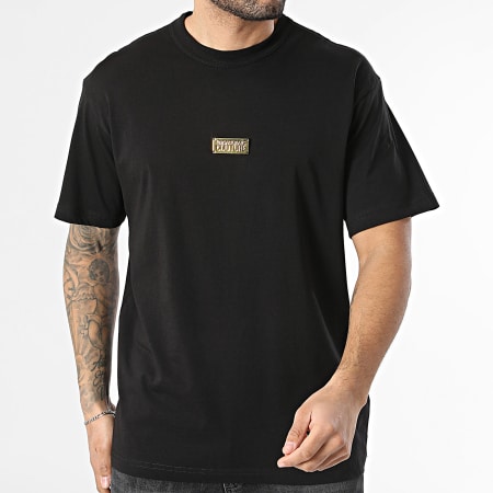 Versace Jeans Couture - Camiseta Metal Plachet 80GAHT05-CJ00T Negro Dorado