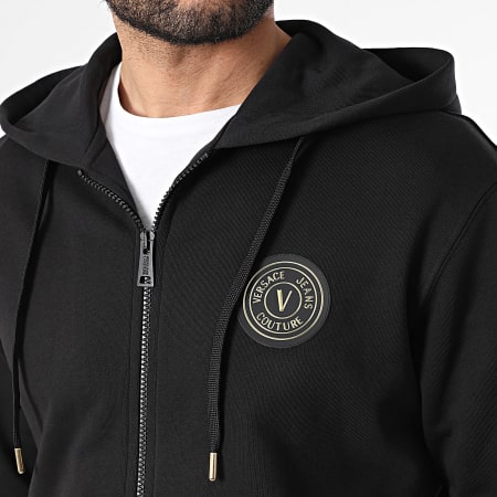 Versace Jeans Couture - Sudadera con cremallera y capucha Patch Emblem 80GAIT03-CF01T Negro