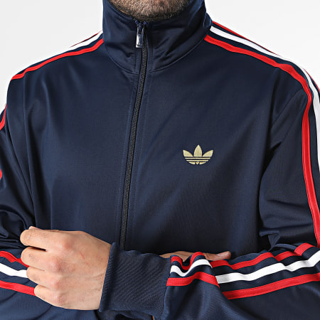 Adidas Originals - Ensemble De Survêtement A Bandes Firebird TP KD3841 KD3830 Bleu Marine Rouge Blanc Doré