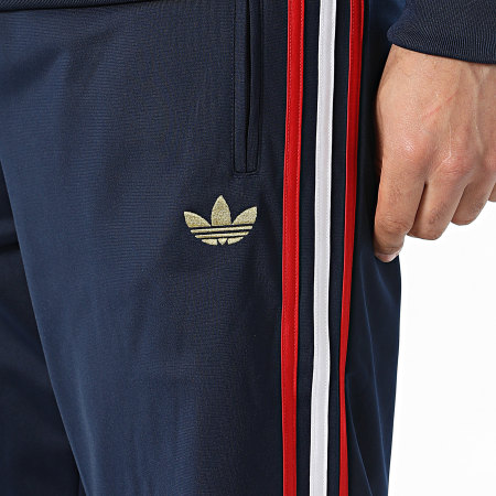 Adidas Originals - Ensemble De Survêtement A Bandes Firebird TP KD3841 KD3830 Bleu Marine Rouge Blanc Doré