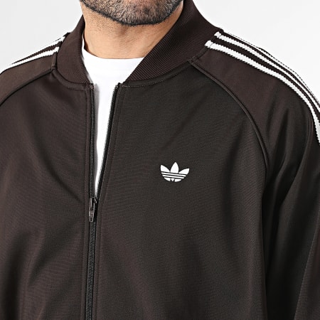 Adidas Originals - Veste Zippée A Bandes Britcore Superstar HZ3780 Marron