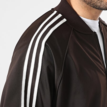 Adidas Originals - Veste Zippée A Bandes Britcore Superstar HZ3780 Marron